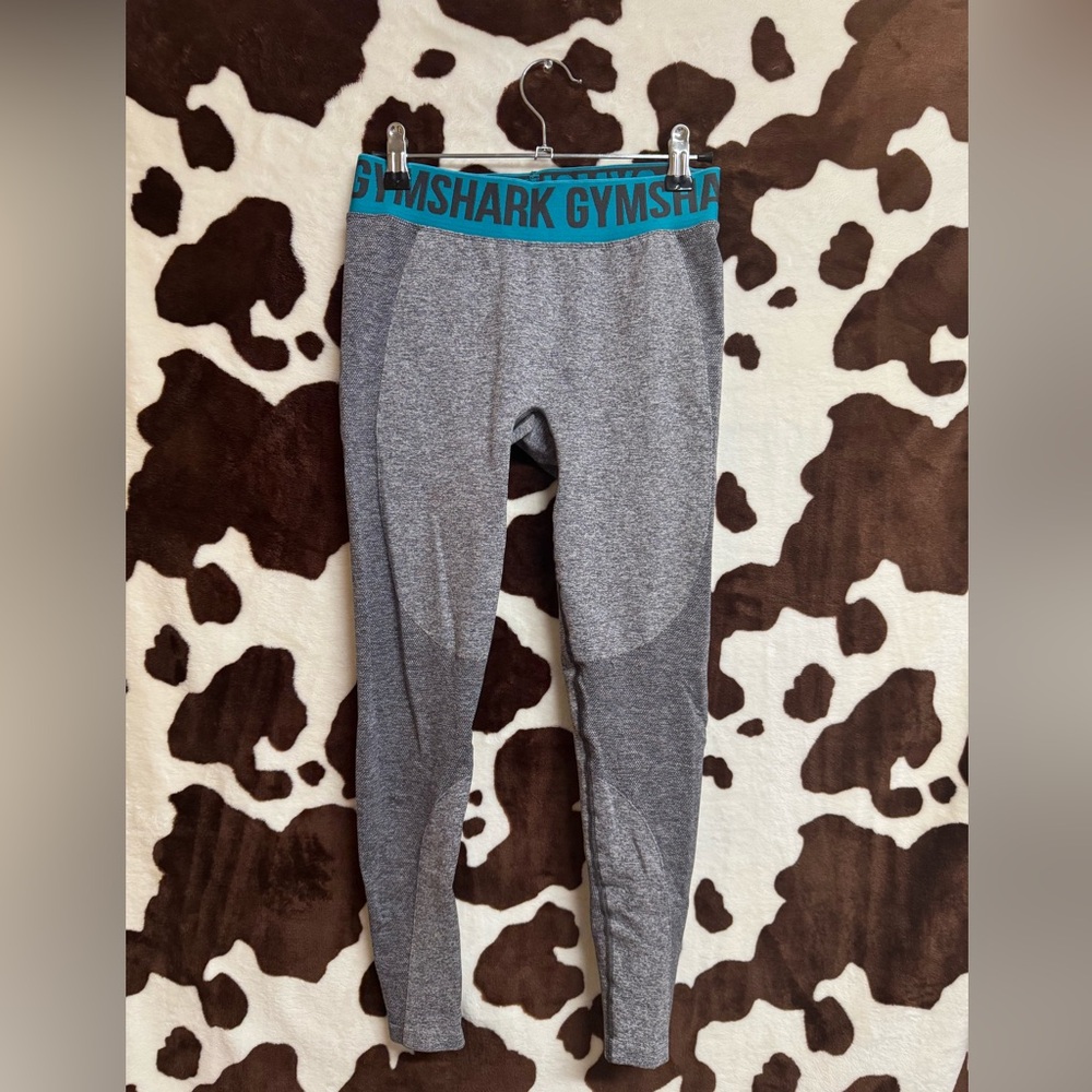 Gymshark Leggings with Teal and Gray Waistband